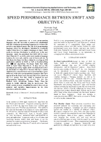 Speed Performance Between Swift and Objective-C