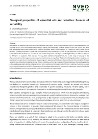 Biological Properties of Essential Oils and Volatiles: Sources of Variability