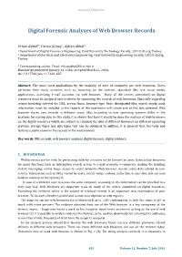 Digital Forensic Analyses of Web Browser Records