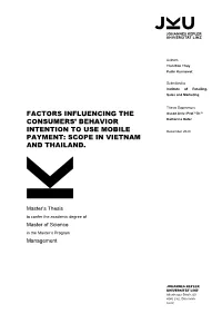 Factors Influencing the Consumers' Behavior Intention to Use Mobile