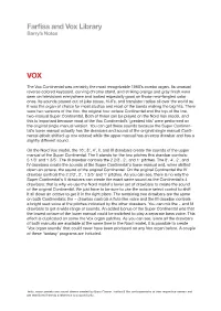 Farfisa and Vox Library Barry’S Notes