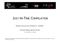 Just-In-Time Compilation