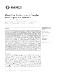 Quantifying Flooding Regime in Floodplain Forests to Guide River