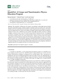 Quarknet: a Unique and Transformative Physics Education Program