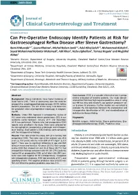 Can Pre-Operative Endoscopy Identify Patients at Risk For
