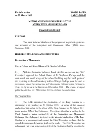 Matters Arising and Progress Report