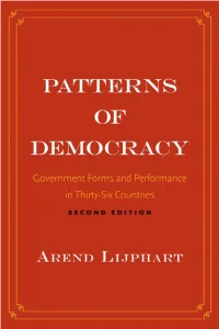 Patterns of Democracy This Page Intentionally Left Blank PATTERNS of DEMOCRACY