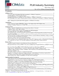 PLM Industry Summary Jillian Hayes, Editor Vol