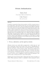 Private Authentication