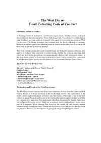The West Dorset Fossil Collecting Code of Conduct