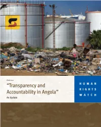 “Transparency and Accountability in Angola” an Update