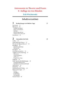 Astronomie in Theorie Und Praxis 8. Auflage in Zwei Bänden Erik Wischnewski