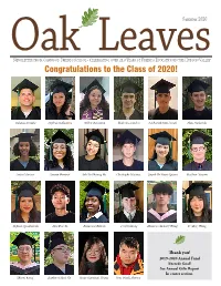 Congratulations to the Class of 2020!