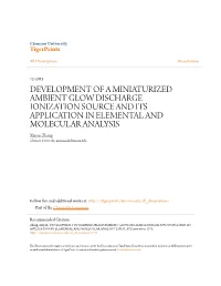 Development of a Miniaturized Ambient Glow Discharge