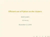Efficient Use of Python on the Clusters