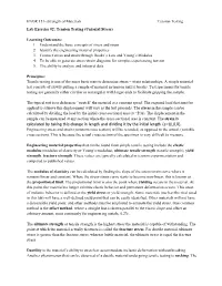 ENGR 151--Strength of Materials Tension Testing Lab Exercise #2: Tension Testing (Uniaxial Stress)