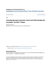 Grounding Normative Assertions: Arthur Leff's Still Irrefutable, but Incomplete, 