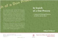 In Search of a Due Process: Listing and Delisting Practices of the European