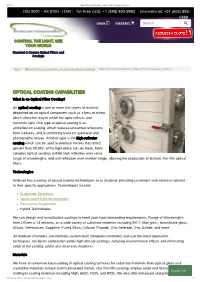 Optical Coating Capabilities