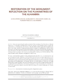 Reflection on the Planimetries of the Alhambra