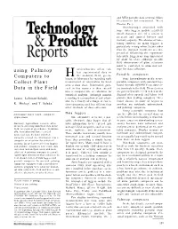 Using Palmtop Computers to Collect Plant Data in the Field