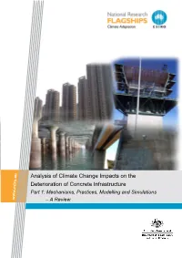 Analysis of Climate Change Impacts on the Deterioration of Concrete Infrastructure