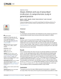 Atopic Children and Use of Prescribed Medication: a Comprehensive Study in General Practice