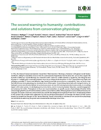 Contributions and Solutions from Conservation Physiology