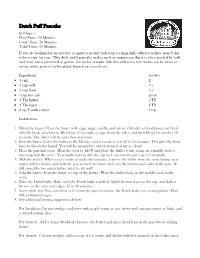 Dutch Puff Pancake Recipe