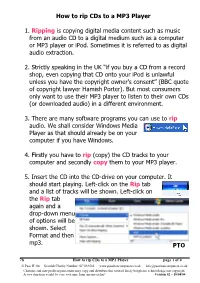 How to Rip Cds to a MP3 Player