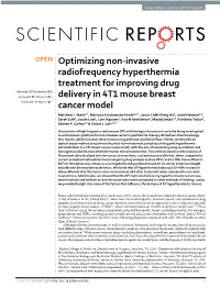 Optimizing Non-Invasive Radiofrequency Hyperthermia