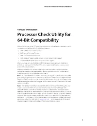 Processor Check Utility for 64-Bit Compatibility