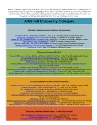 AIMS Fall Classes by Category