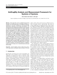 Antifragility Analysis and Measurement Framework for Systems of Systems