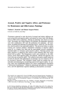 Arousal, Positive and Negative Affect, and Preference for Renaissance and 20Th-Century Paintings ~