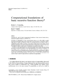 Computational Foundations of Basic Recursive Function Theory*