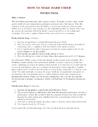 How to Make Hard Cider
