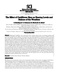 The Effect of Cauliflower Ears on Hearing Levels and Balance of the Wrestlers