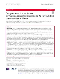 Dengue Fever Transmission Between a Construction Site and Its