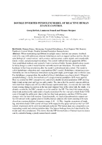 Double Inverted Pendulum Model of Reactive Human Stance Control