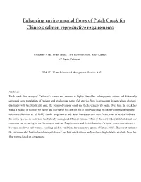 Enhancing Environmental Flows of Putah Creek for Chinook Salmon Reproductive Requirements