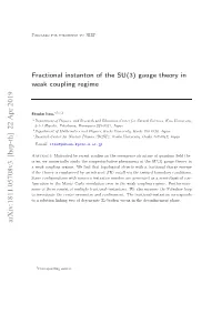 Fractional Instanton of the SU(3) Gauge Theory in Weak Coupling
