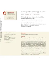 Ecological Physiology of Diet and Digestive Systems