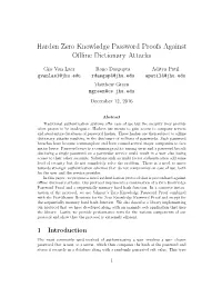 Harden Zero Knowledge Password Proofs Against Offline Dictionary