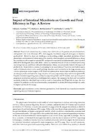 Impact of Intestinal Microbiota on Growth and Feed Efficiency