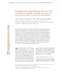 Regulating the Suprachiasmatic Nucleus (SCN) Circadian Clockwork: Interplay Between Cell- Autonomous and Circuit-Level Mechanisms