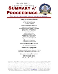 SUMMARY of PROCEEDINGS