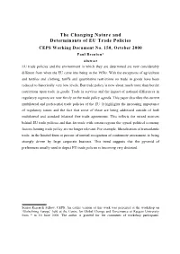 The Changing Nature and Determinants of EU Trade Policies CEPS Working Document No