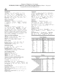 26-Summary of Equations to Accompany.Pdf