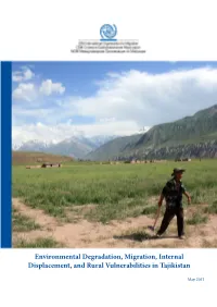 Environmental Degradation, Migration, Internal Displacement, and Rural Vulnerabilities in Tajikistan